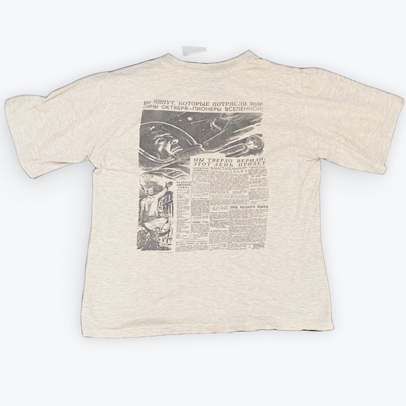 RUSSIAN NEWSPRINT GRAPHIC TEE - Picture 2 of 2